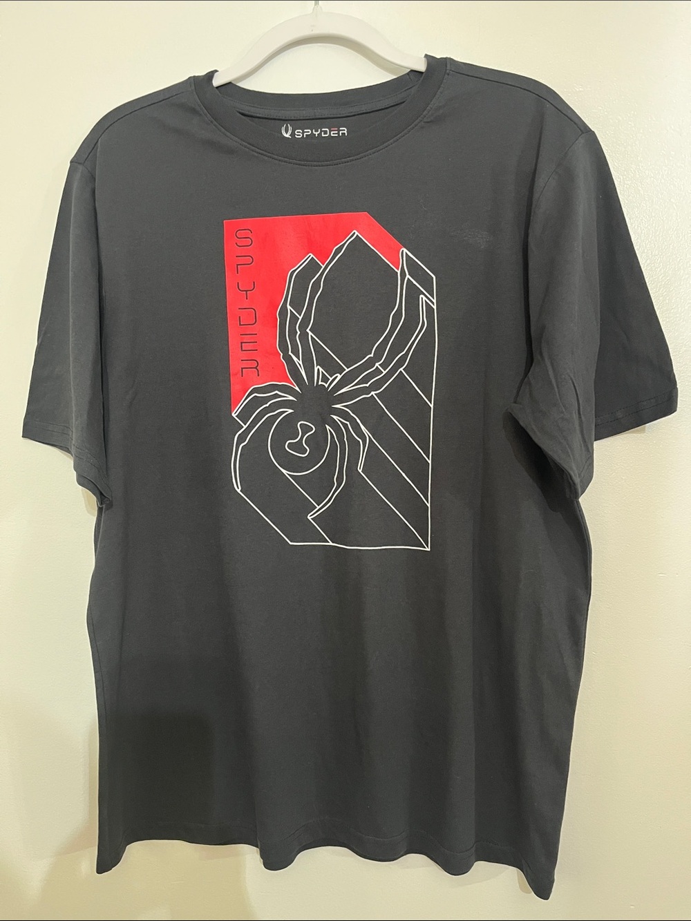 Spyder Men's Black Tee with Red & White Spider Graphic